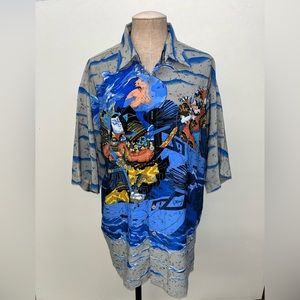 Vintage Phat Farm Samurai Cotton Collared Short Sleeve Button Down Shirt XL